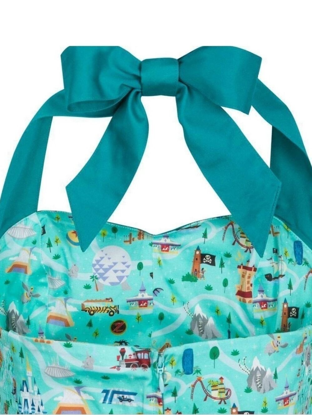DISNEYLAND PARKS THE DRESS SHOP RARE ICONS HALTER DRESS RETRO PINUP XL - Picture 6 of 7